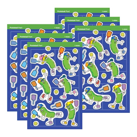TREND Enterprises® Pickleball Fun! Super Shapes Stickers - Large, 6 Packs of 104